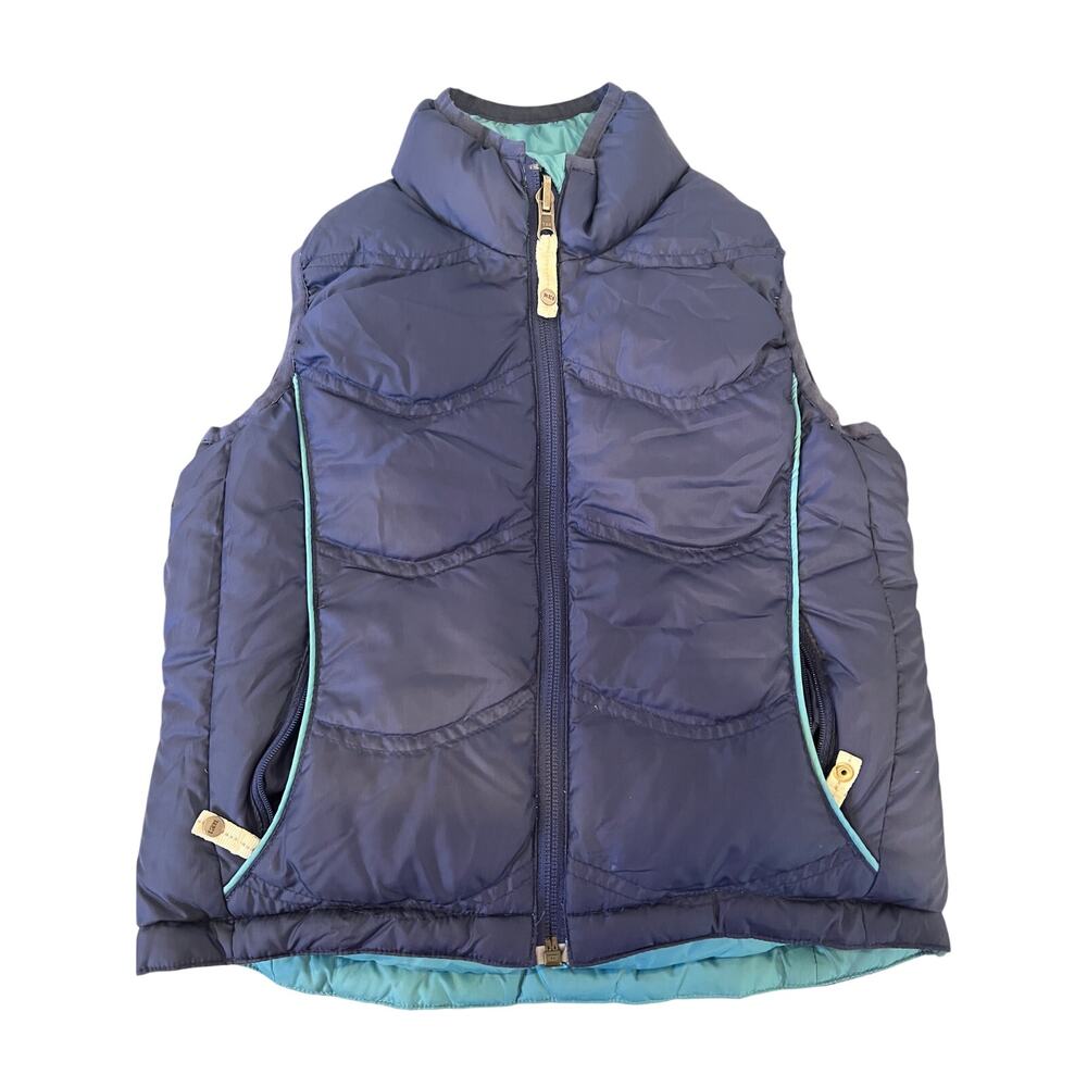 REI Kids Reversible Puffer Vest Blue 4-6 Lightweight Outdoor